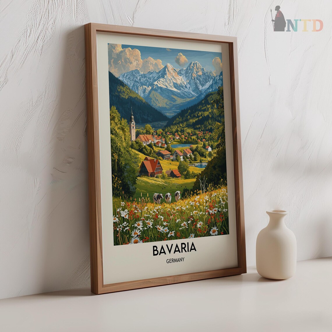 Bavarian Alps Travel Poster, Germany Wall Art - Image 2