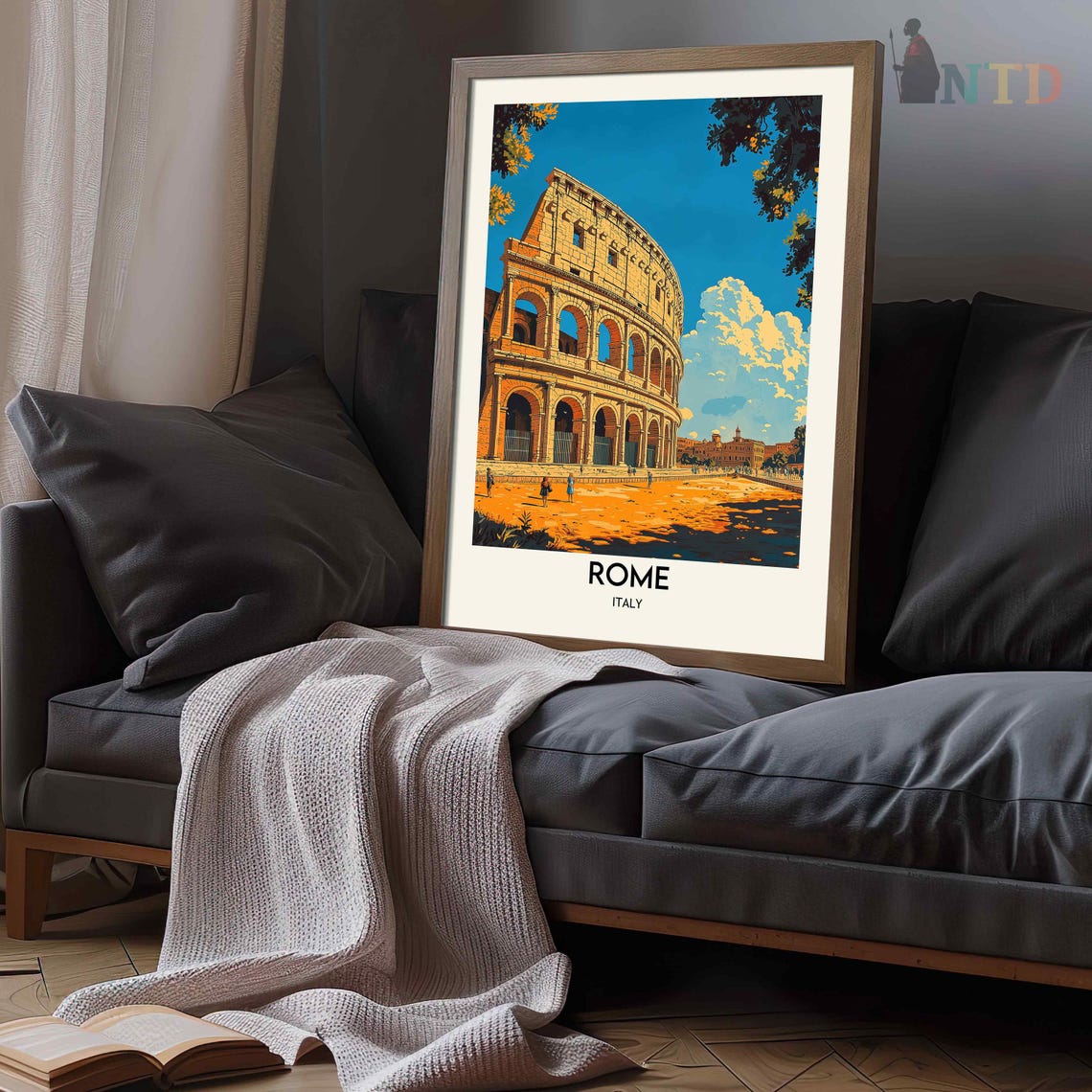 Rome Italy Colosseum Ancient Amphitheater Daytime Blue Sky Poster - Image 3