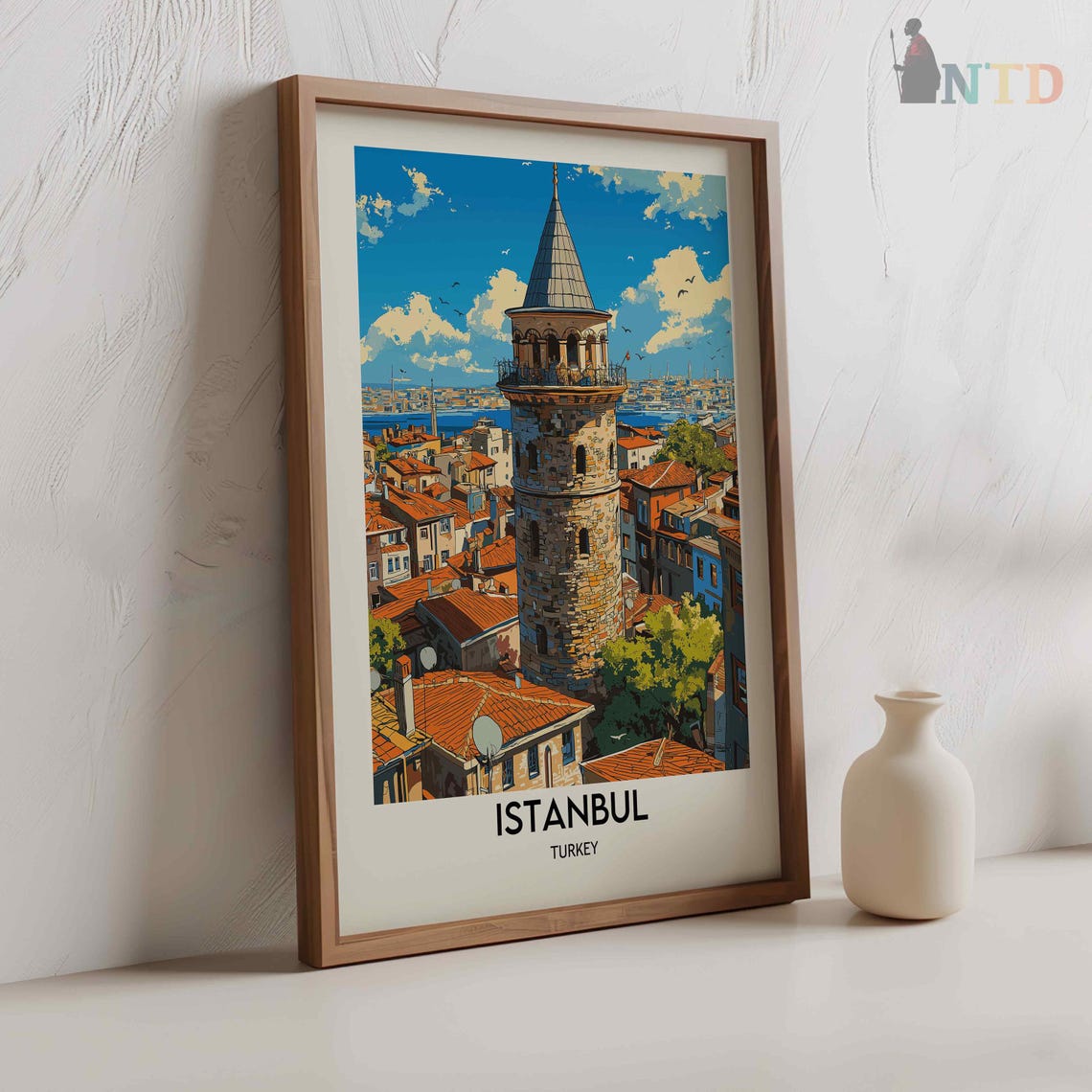 Istanbul Turkey Galata Tower Old Town Rooftops Golden Horn Poster - Image 2