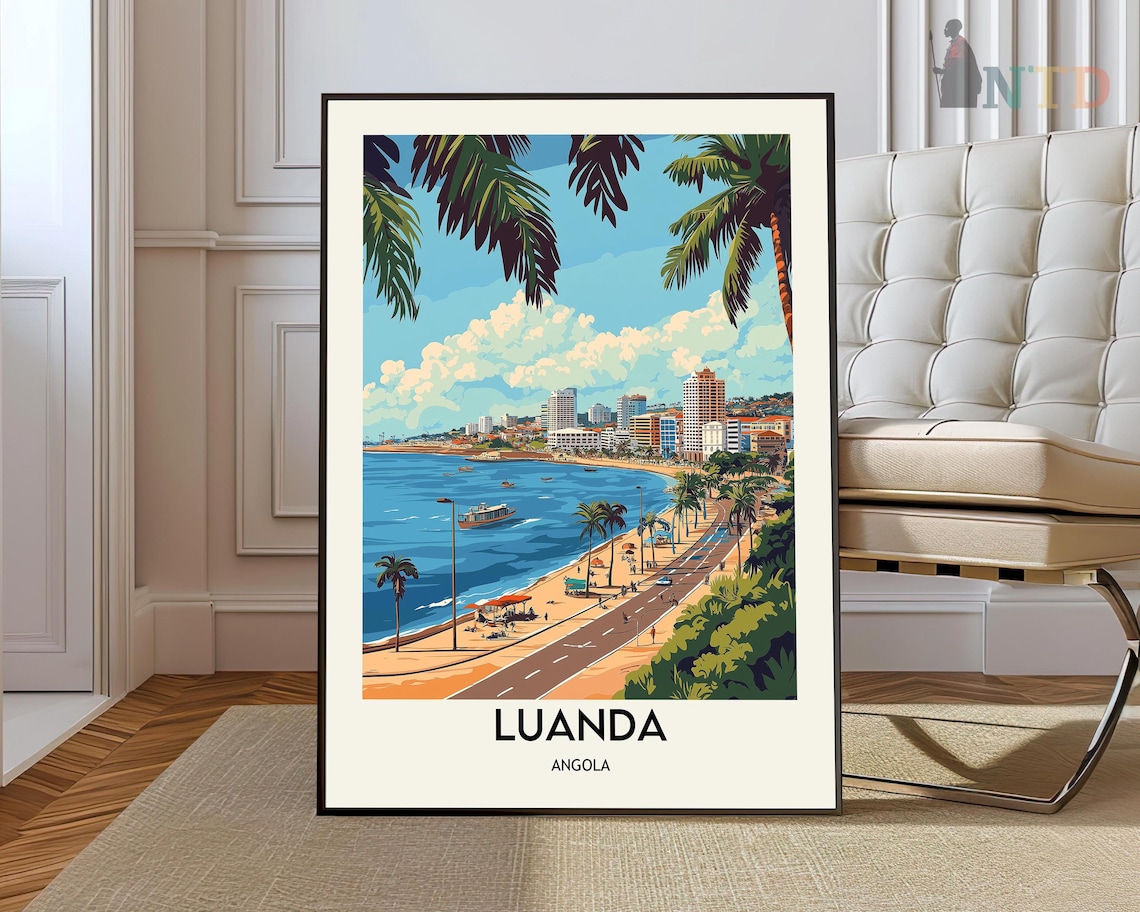Luanda Poster Wall Art Print Photo Travel Angola City Map