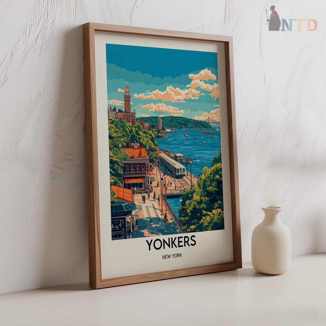 Yonkers New York Hudson Waterfront Promenade Vintage Travel Poster - Image 2