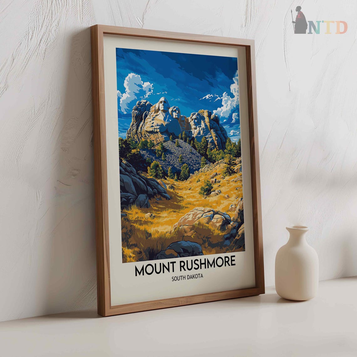 Mount Rushmore South Dakota Golden Meadow Summer View Poster - Image 2
