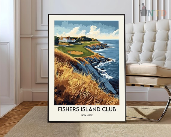 Fishers Island Club Golf Course Golden Cliffs Ocean Links Poster