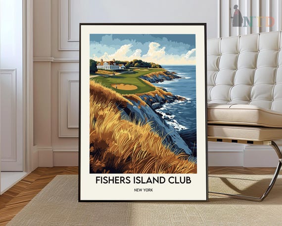 Fishers Island Club Golf Poster Wall Art Print New York