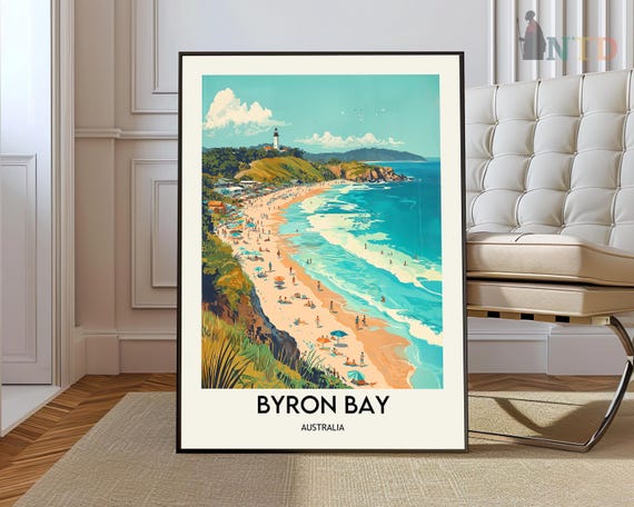 Byron Bay Print Poster Art Wall Photo Australia Cape Lighthouse