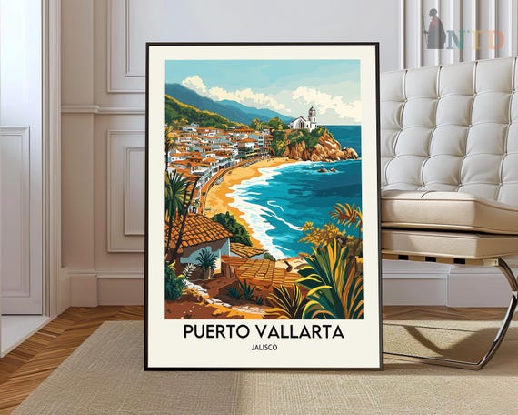 Puerto Vallarta Travel Poster Wall Art Print Photo Decor Mexico