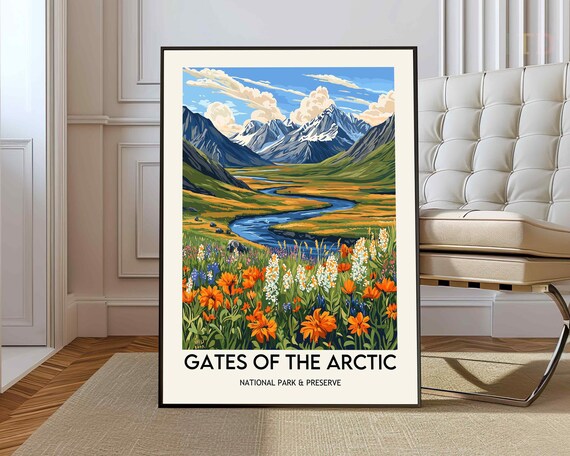 Gates Of The Arctic National Park Wildflower Meadow Vintage Poster