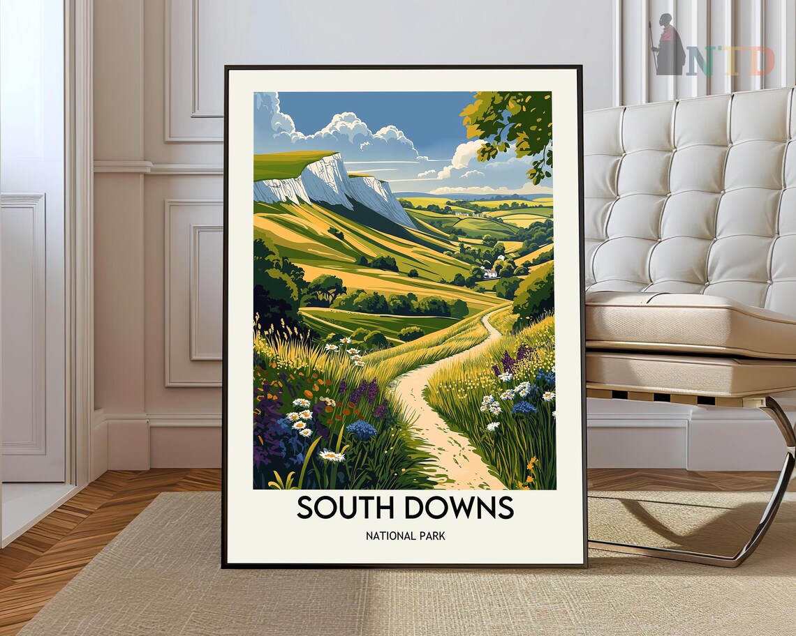 South Downs National Park England Rolling Hills Nature Poster