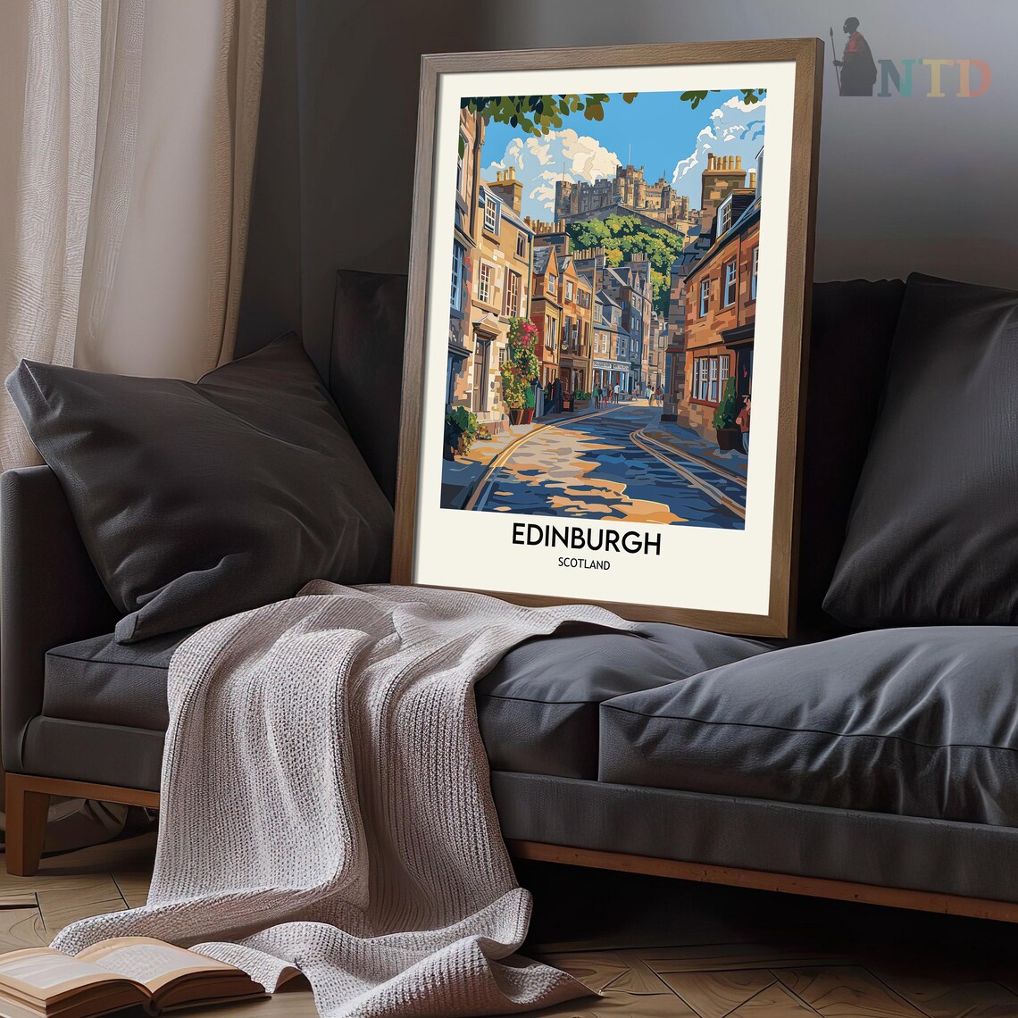 Edinburgh Skyline Travel Poster, Scotland City View - Image 3