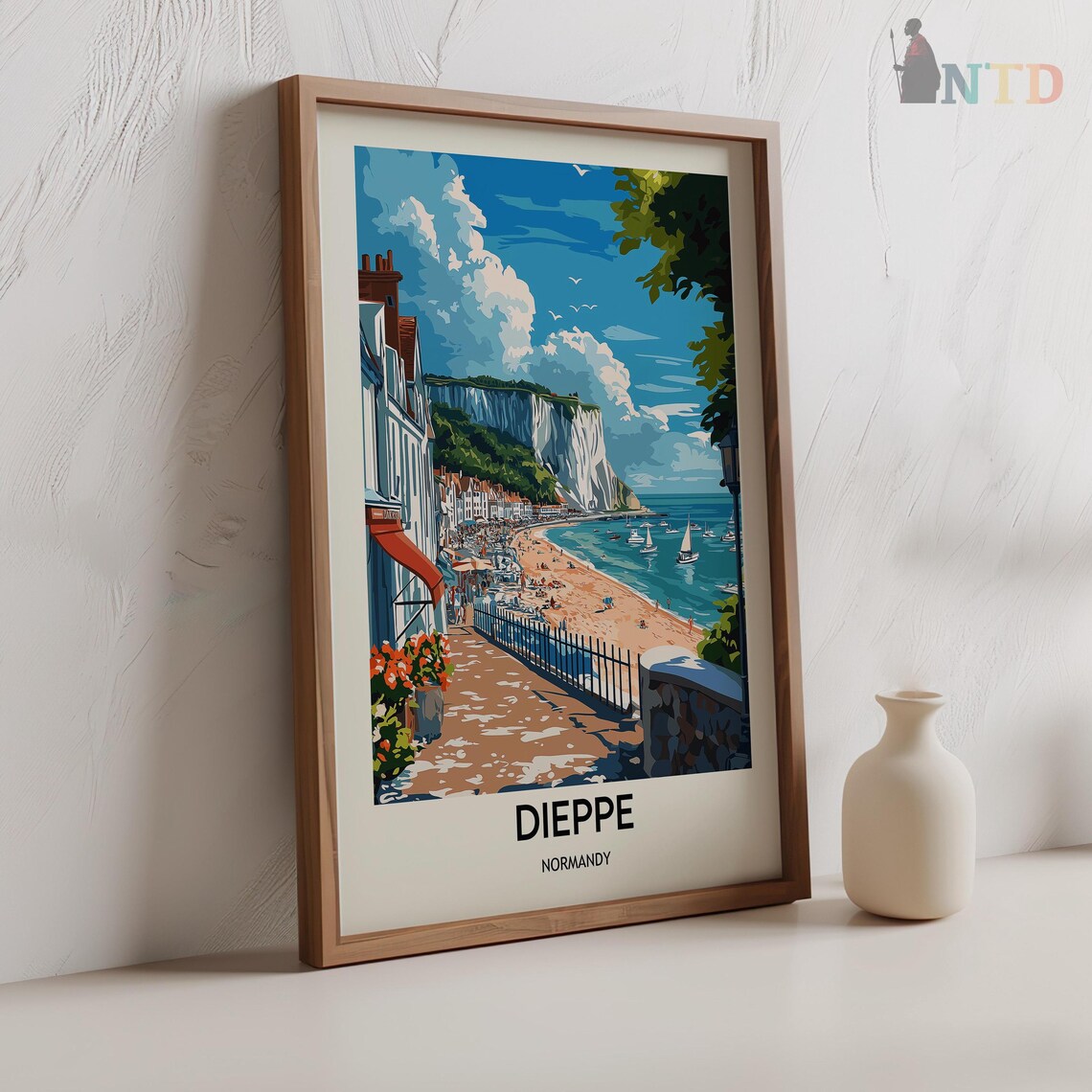 Dieppe, France Travel Poster, Normandy Coast Art - Image 2