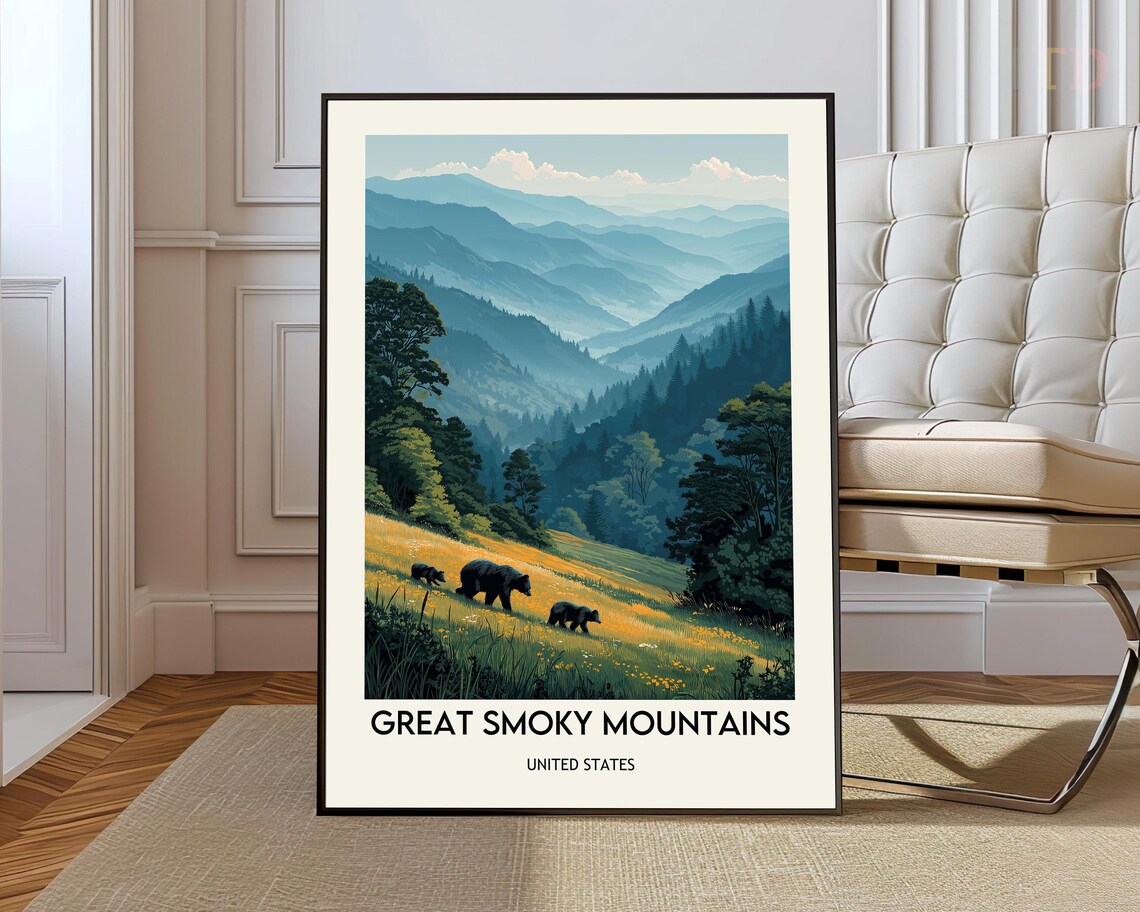 Great Smoky Mountains Travel Poster, National Parks