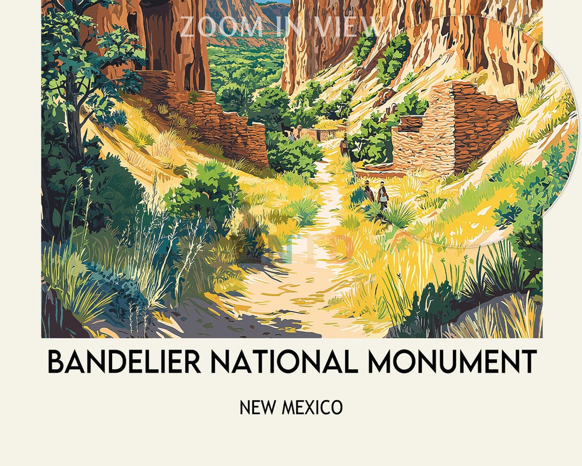 Bandelier National Monument Canyon Trail New Mexico Travel Poster - Image 2