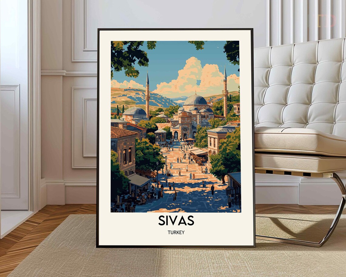 Sivas Travel Poster, Turkey City Art Print