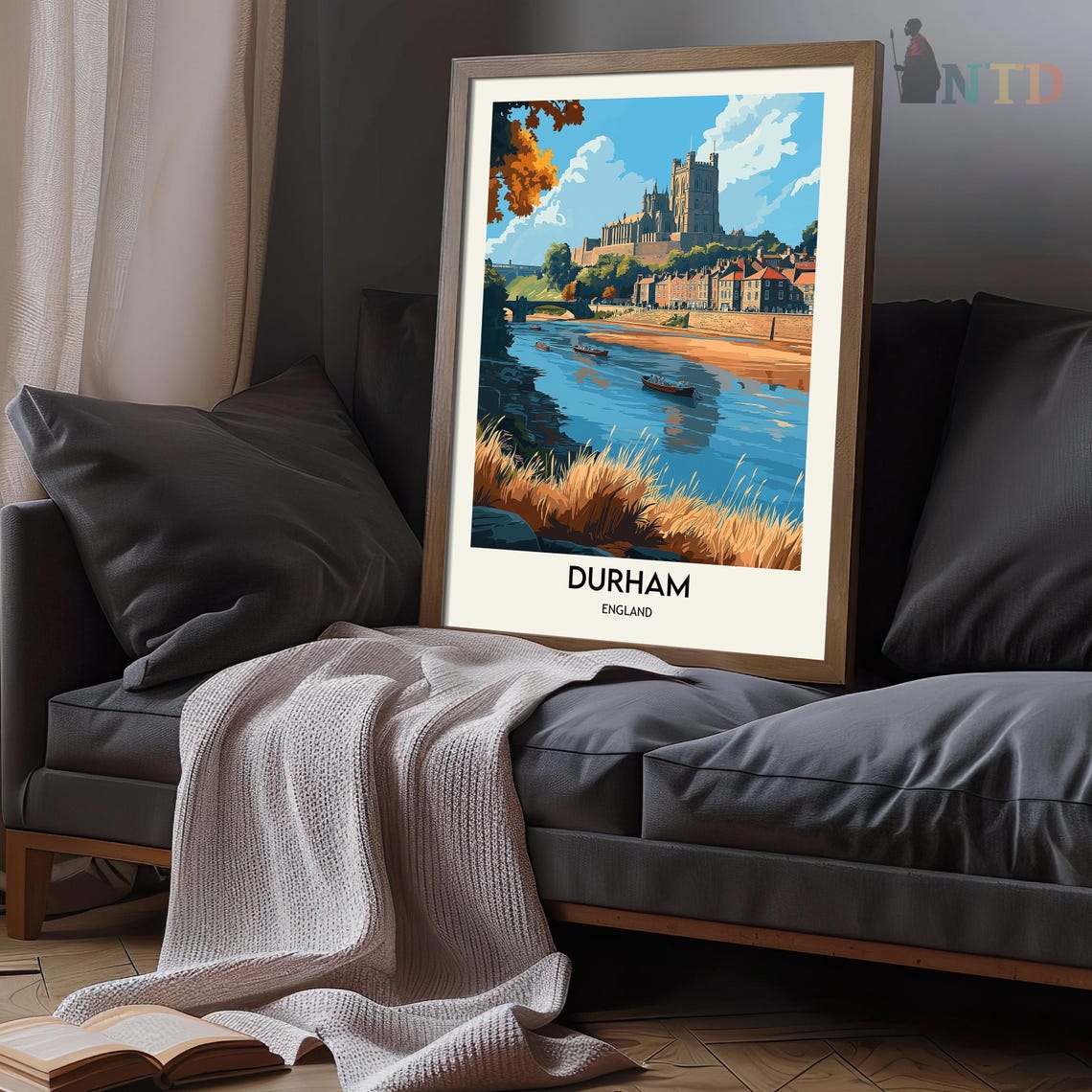 Durham Cathedral Overlooking the River Wear at Golden Hour Poster - Image 3