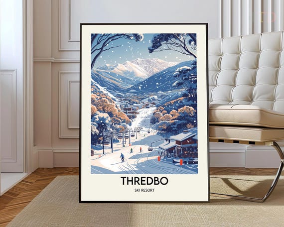 Thredbo Ski Resort Poster Wall Art Print Photo