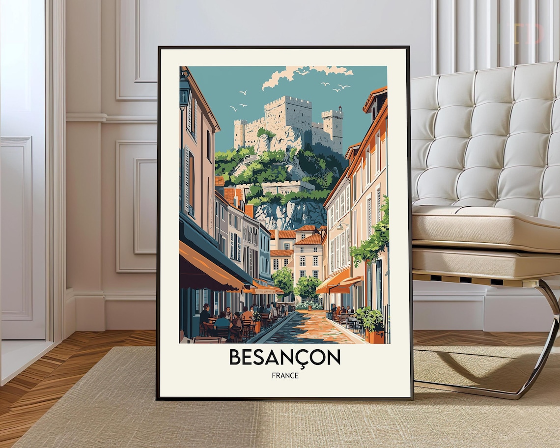 Besanon Travel Poster, City Wall Art Print