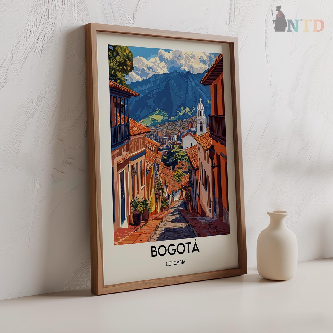 Bogota Colombia La Candelaria Mountains Vintage Travel Poster - Image 2