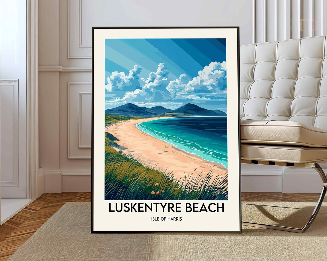 Luskentyre Beach Turquoise Bay Isle of Harris Scotland Poster