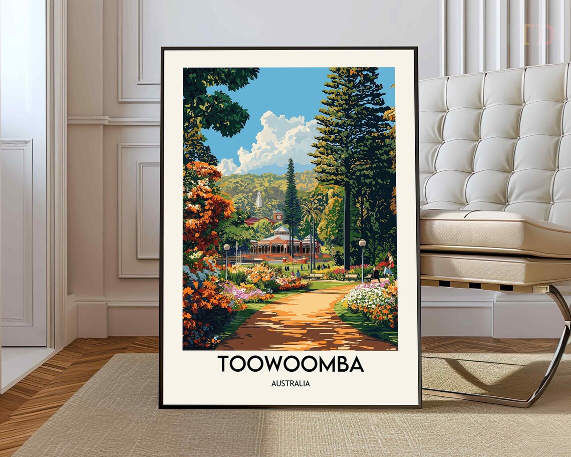 Toowoomba Australia Botanical Gardens Floral Landscape Poster