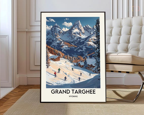 Grand Targhee Ski Resort Poster Wall Art Print Wyoming