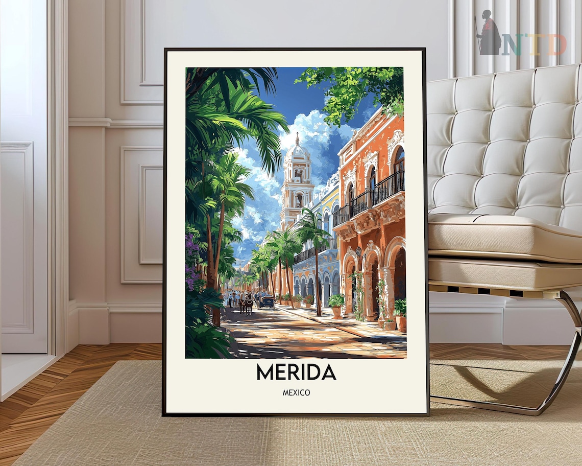Mérida Mexico Travel Poster, Latin America