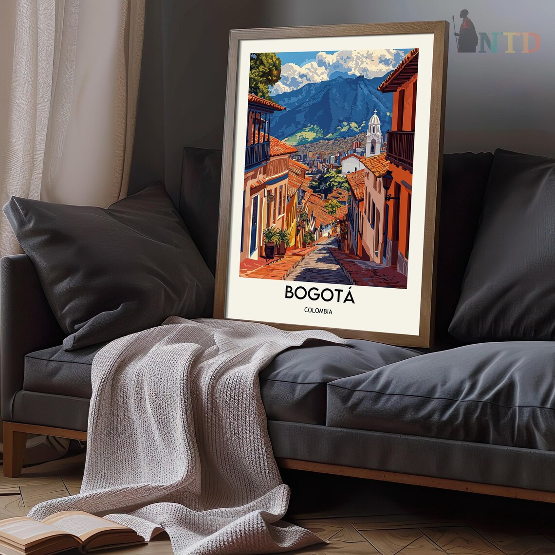 Bogota Colombia La Candelaria Mountains Vintage Travel Poster - Image 3