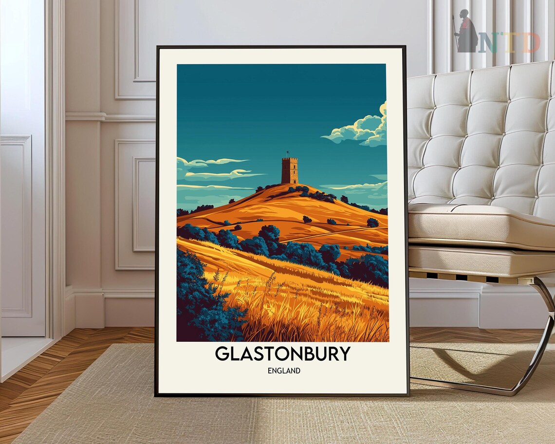 Glastonbury, Somerset England Travel Poster Print