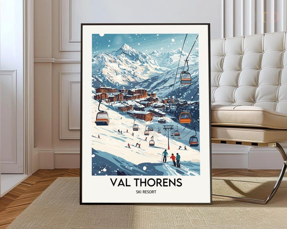 Val Thorens Ski Resort Poster Wall Art Print Photo