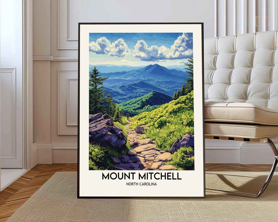Mount Mitchell North Carolina Blue Ridge Mountain Trail Poster