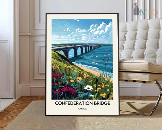 Confederation Bridge Poster Wall Art Print Photo