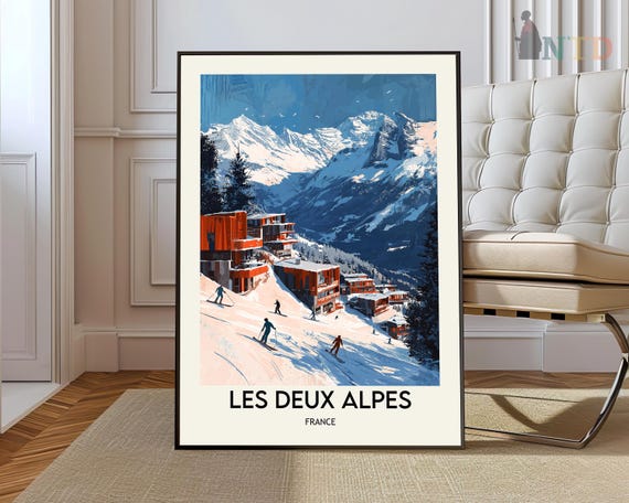 Les Deux Alpes Poster Wall Art Print Photo French Alpsalpes Alps Ski