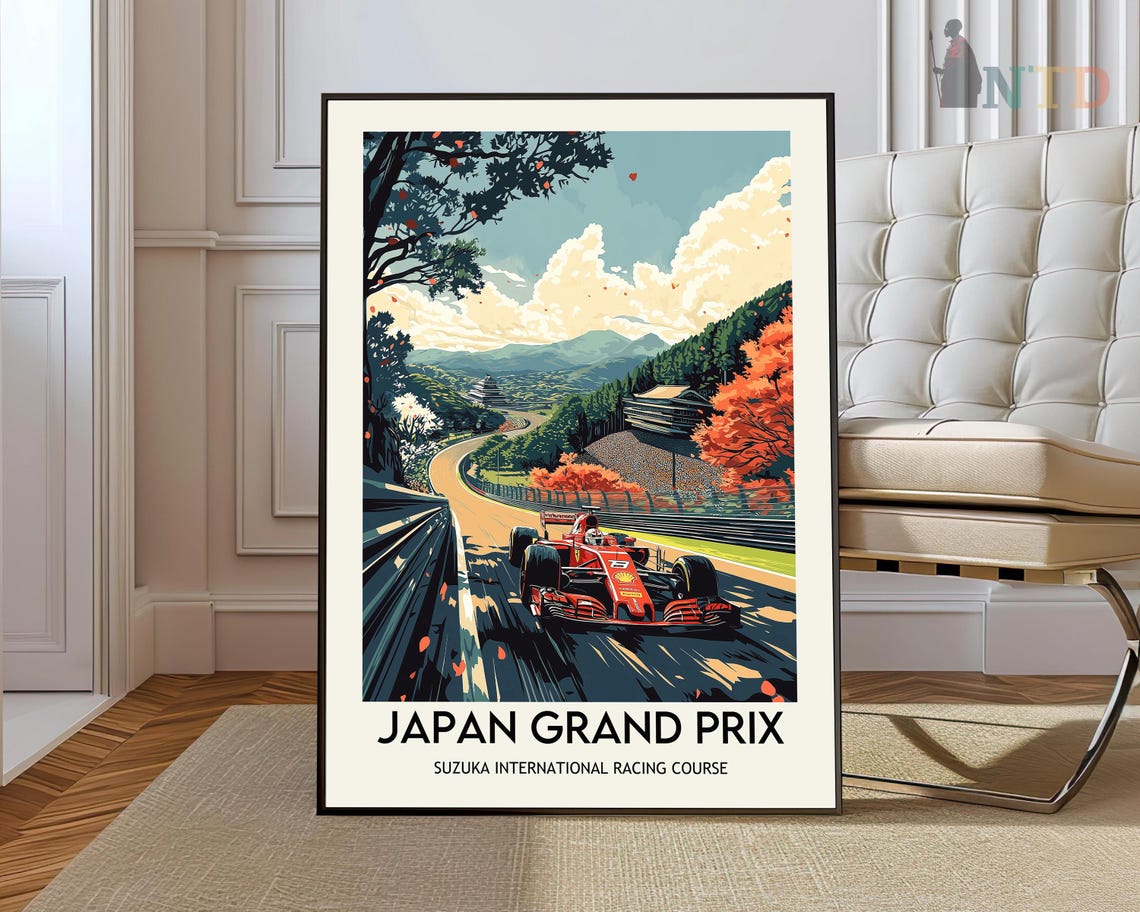 Japanese Grand Prix Suzuka Racing Course Formula 1 Art Poster