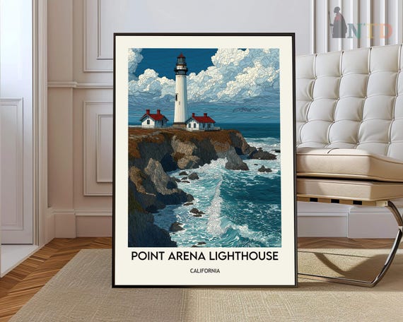 Point Arena Lighthouse Poster Wall Art Print Photo Mendocino