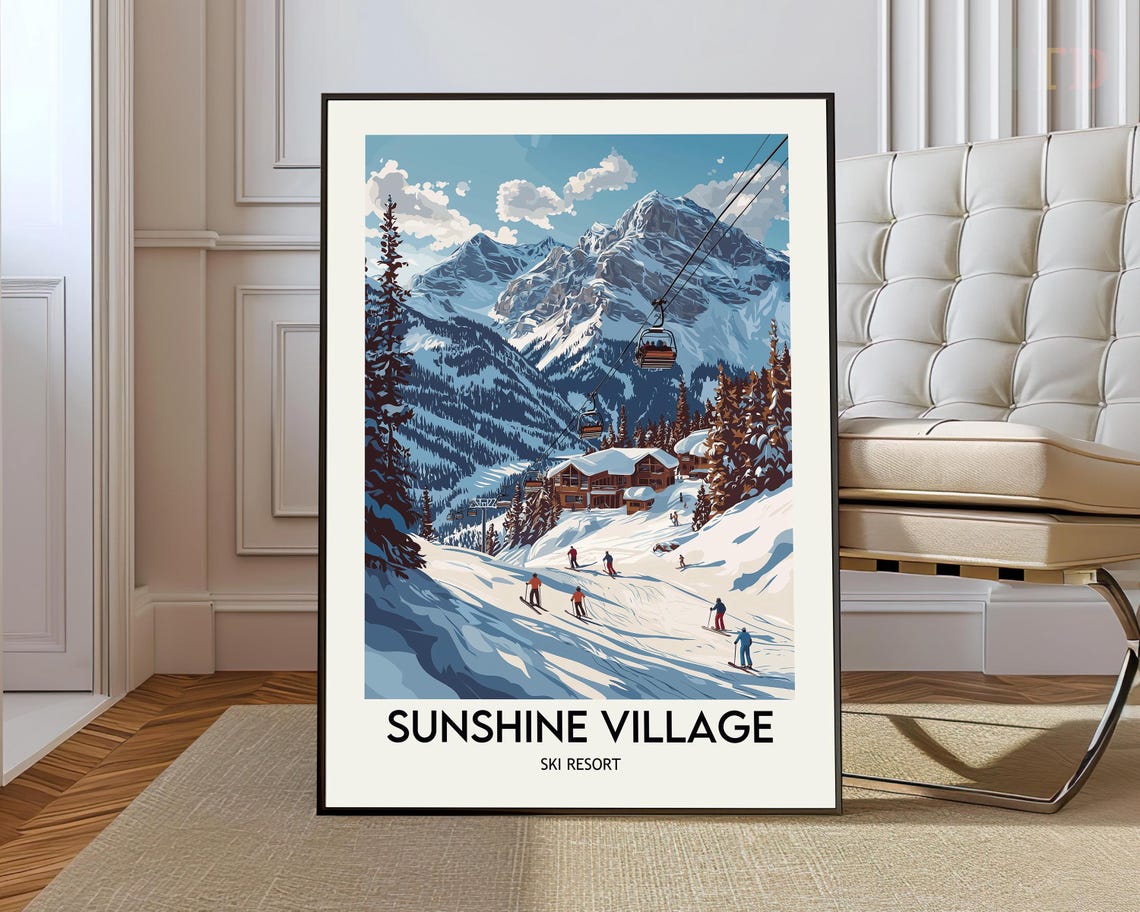 Sunshine Village Ski Resort Gondolas Alpine Village Winter Poster