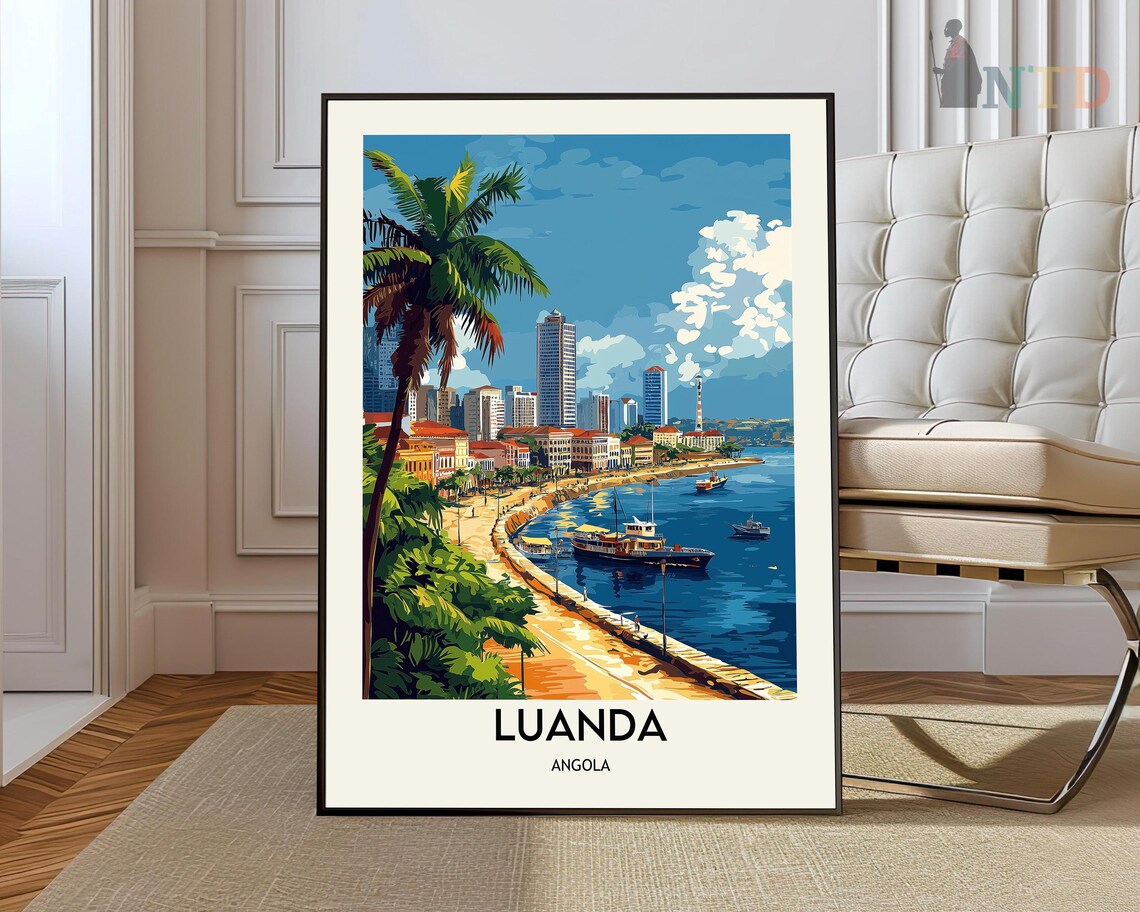 Luanda Poster Wall Art Print Photo Travel Angola City Map