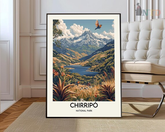 Chirripo National Park Costa Rica Peak Lake Trail Travel Poster