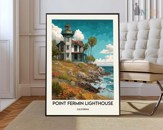 Point Fermin Lighthouse Poster Wall Art Print San Pedro Photo