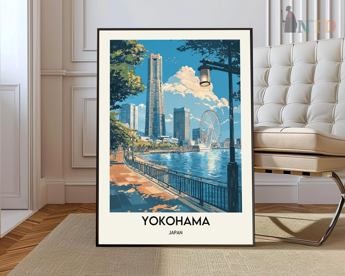 Yokohama Print Yokohama Wall Art Yokohama Poster Yokohama Photo Yokohama Poster Print Yokohama Travel Poster Yokohama Japan Poster
