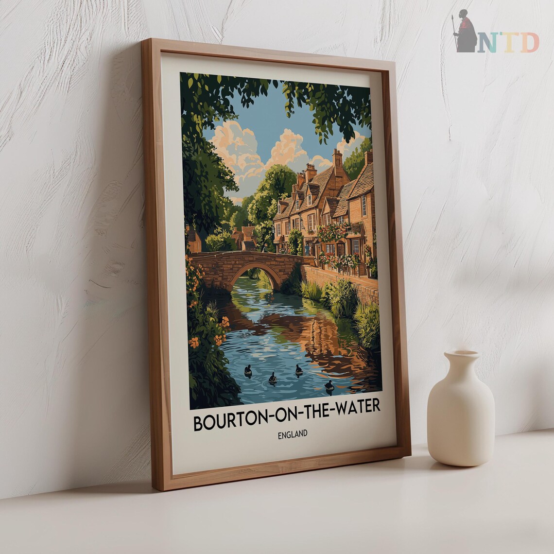 Bourton On The Water Map Travel Poster Art Print - Image 2