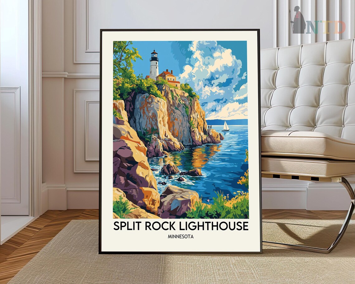 Split Rock Lighthouse, Great Lakes Travel Poster