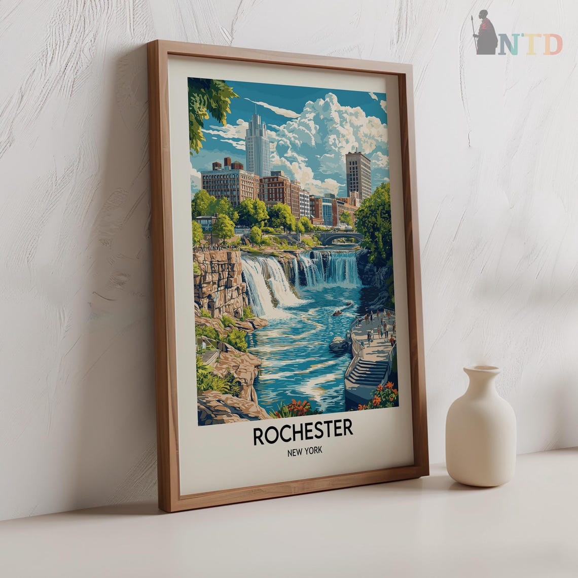 High Falls Waterfall Downtown Rochester New York Travel Poster - Image 2