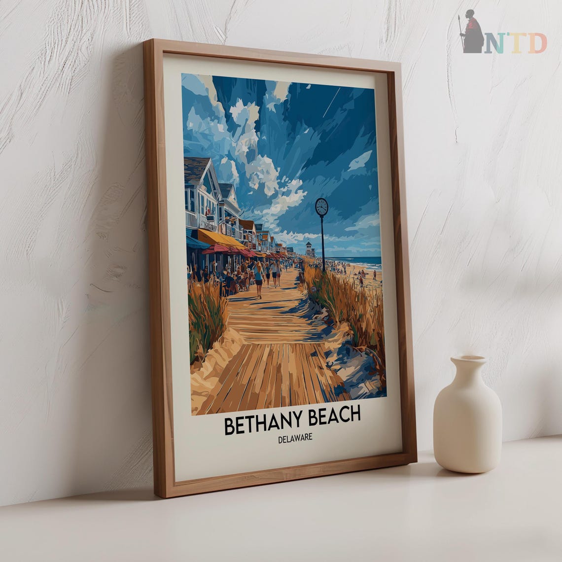Bethany Beach Delaware Wooden Boardwalk Seaside Travel Poster - Image 2