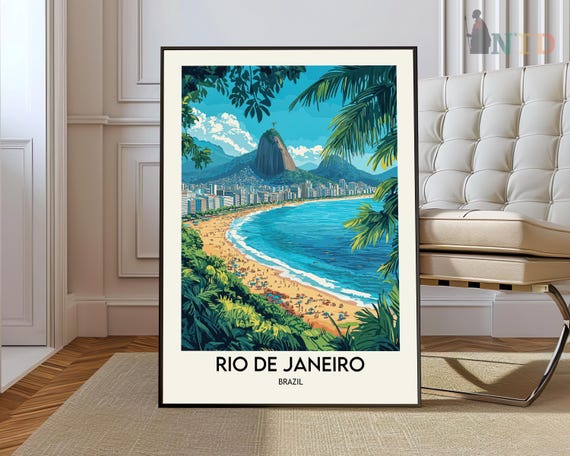 Brazil Print Art Prints Rio Travel Poster Wall Gift De Janeiro