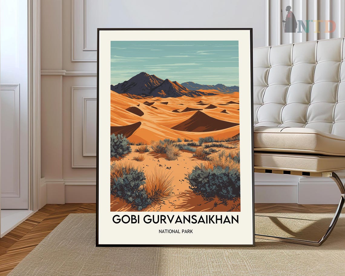 Gobi Gurvansaikhan Golden Desert Dunes Mongolia National Park Poster