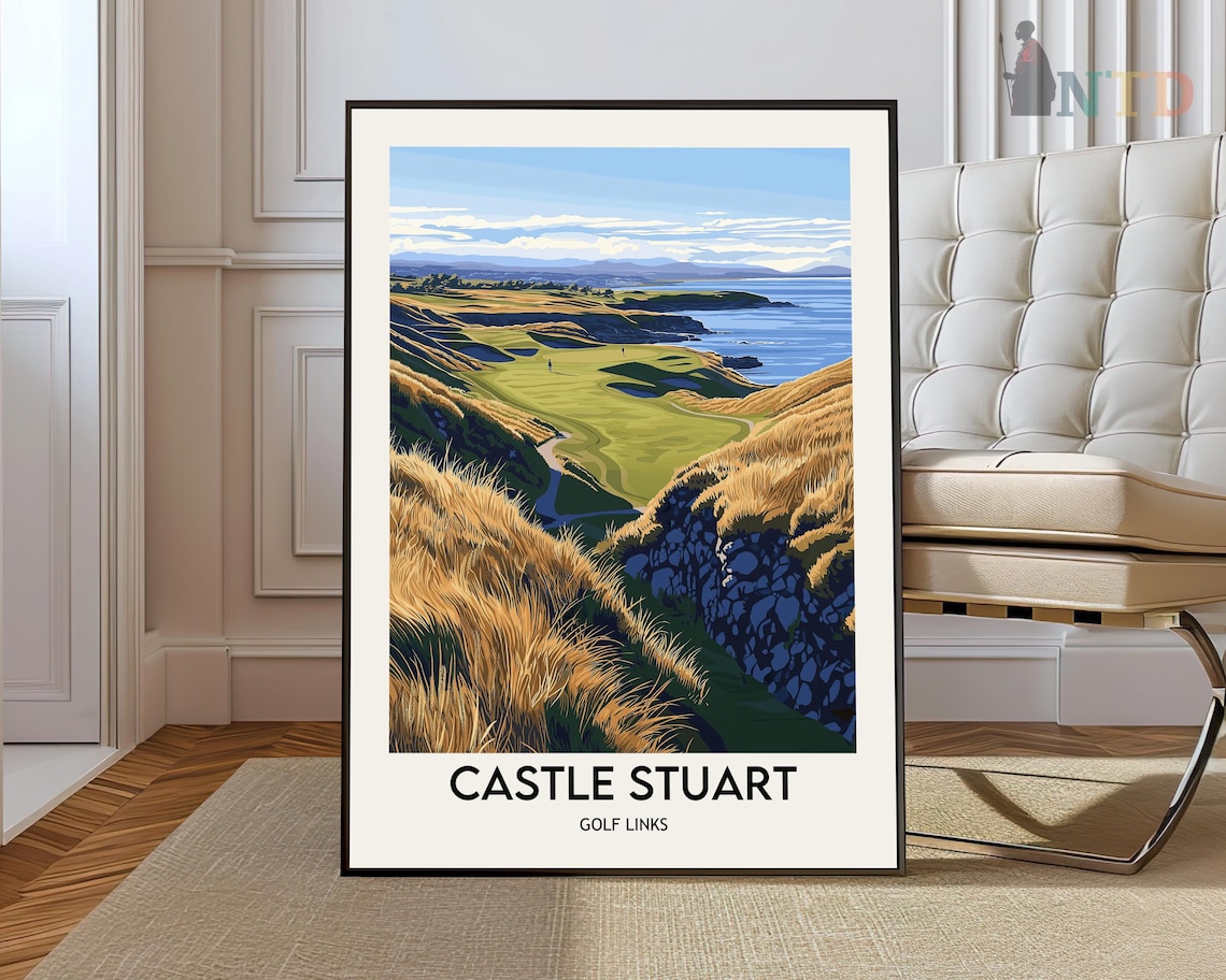 Castle Stuart Golf Links Scotland Coastal Cliffs Travel Style Golf Poster