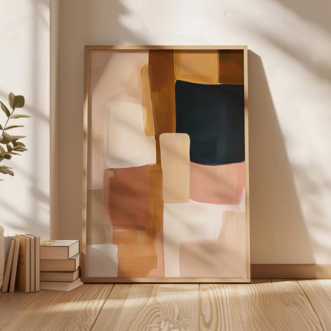 Pastel Abstract Color Block Brushstroke Poster For Modern Interiors