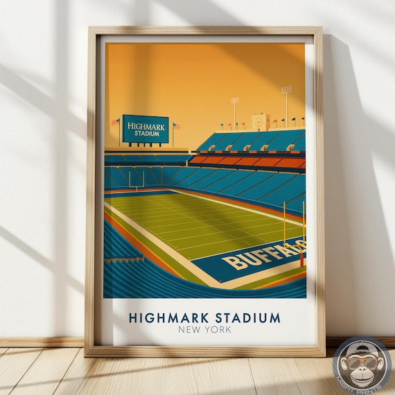 Highmark Stadium Poster New York Football Wall Art Print Minimalist Illustration