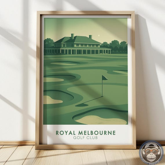 Royal Melbourne Golf Course Vintage Travel Poster