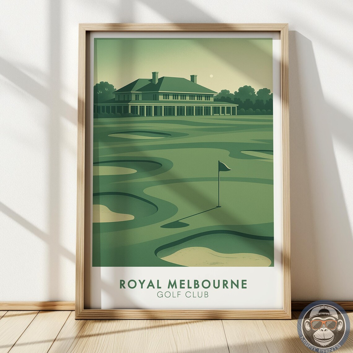 Royal Melbourne Golf Course Vintage Travel Poster