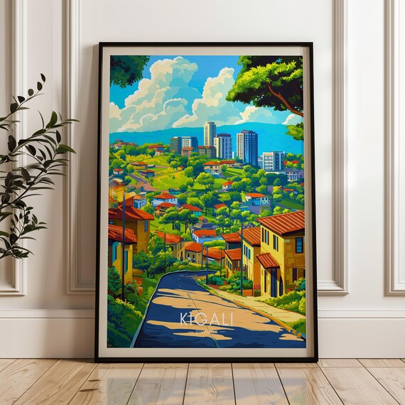 Kigali Travel Poster, Rwanda Illustration Artwork
